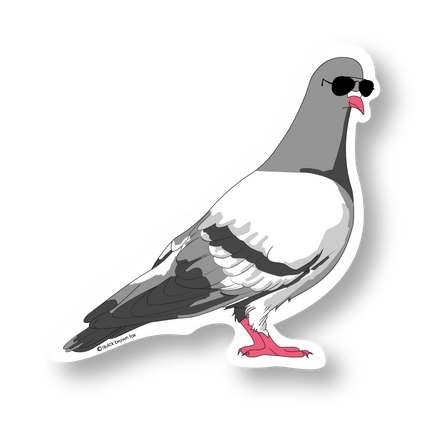 Glasses Pigeon Vinyl Sticker