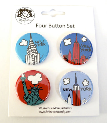 New York Landmark Button Set