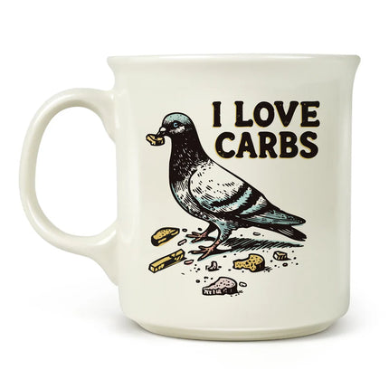 I Love Carbs Pigeon Mug