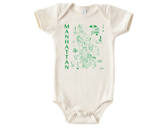 Manhattan Map Baby Onesie