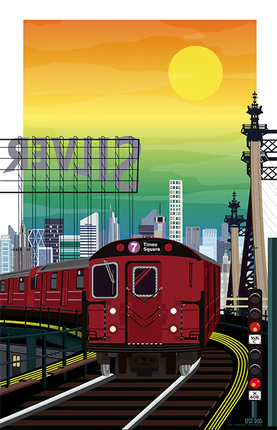 Queens Red 7 Train Print