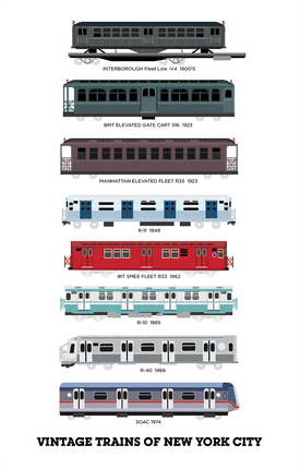 Vntage Trains of NYC Print