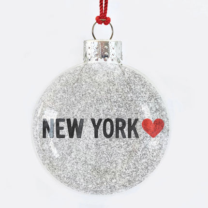 New York Heart Glass Ornament
