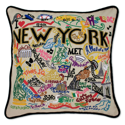 NYC Embroidered Pillow