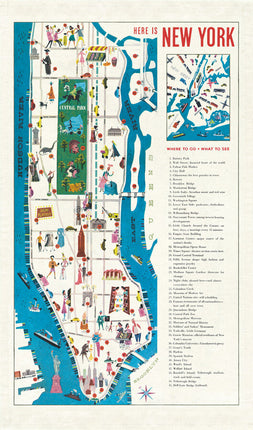 NY Map Tea Towel