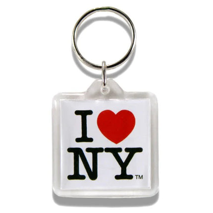 I Love NY Square Keychain