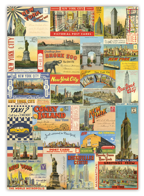 New York Vintage Postcard Poster