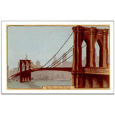 Brooklyn Bridge with a View of Manahattan Postcard