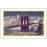 Brooklyn Bridge at Night Postcard