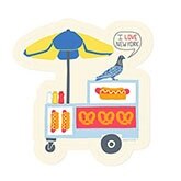 NYC Food Court & Pigeon Sticker