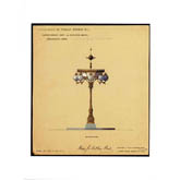 Candelabrum Lamp, Madison Square Park , ca 1872, Postcard