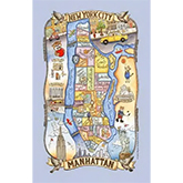 Manhattan Map Tea Towel