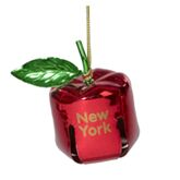 NY Red Apple leaf Bell Ornament