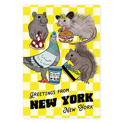 Greetings from NY Animals Postcard