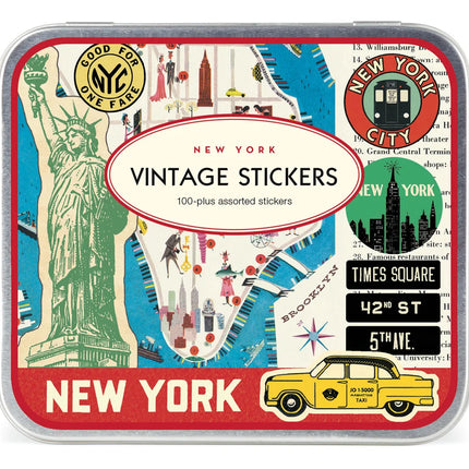 New York Vintage Stickers Tin