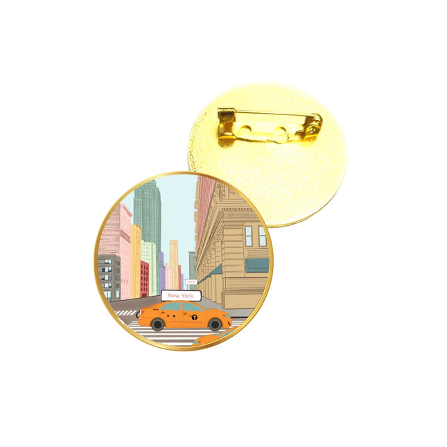 NY Gold Button Pins