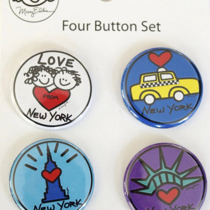 New York Love Button  Set