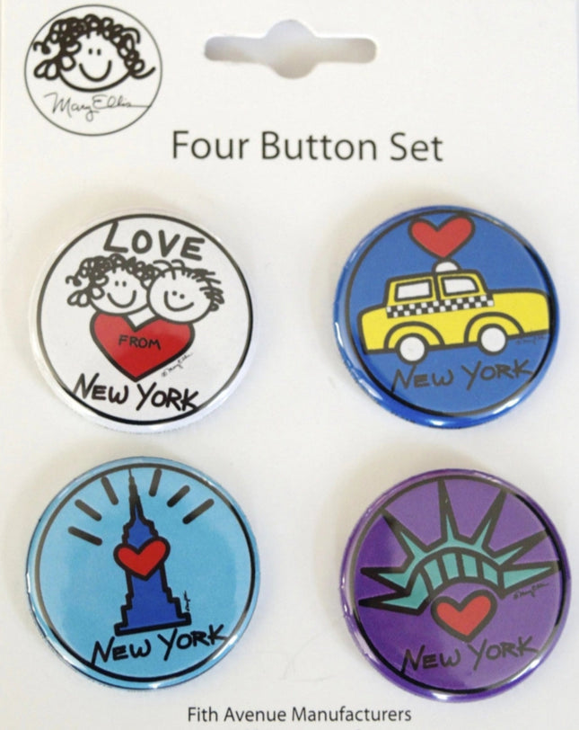 New York Love Button  Set