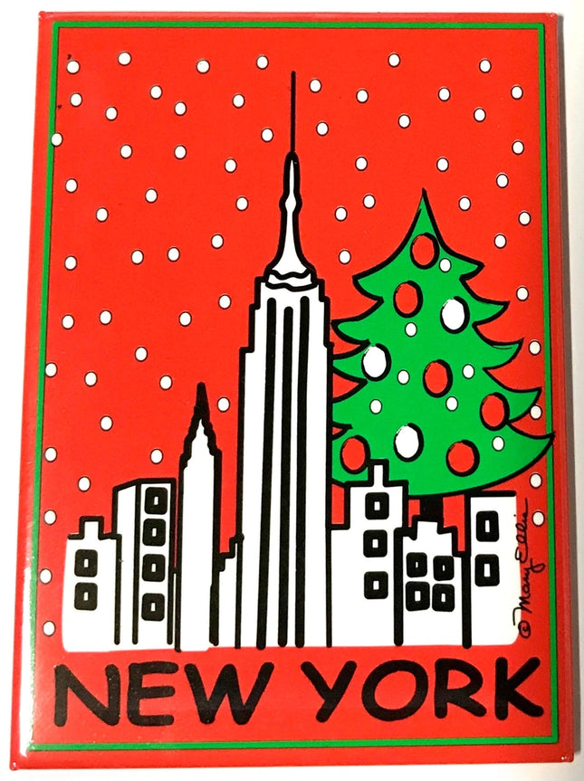 New York Skyline Holiday Magnet