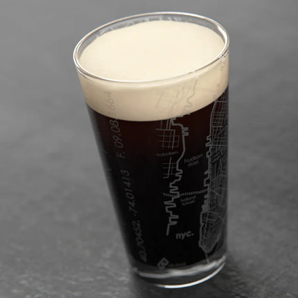 NY Maps Pint Glass