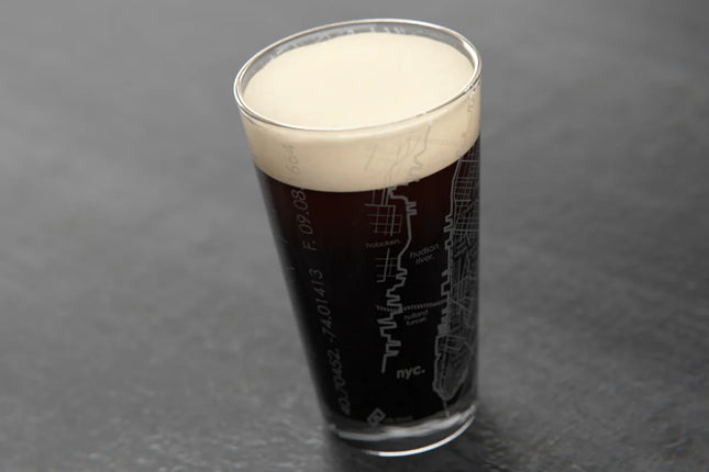 NY Maps Pint Glass