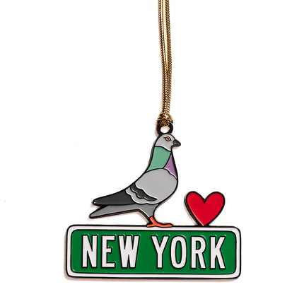 Pigeon NYC Enamel Ornament