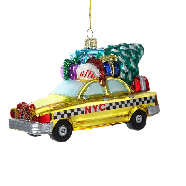 NY Checker Taxi with Tree Ornament