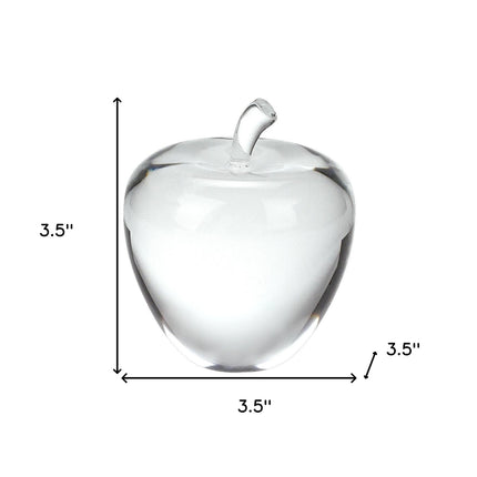 Clear Crystal Apple Paperweight