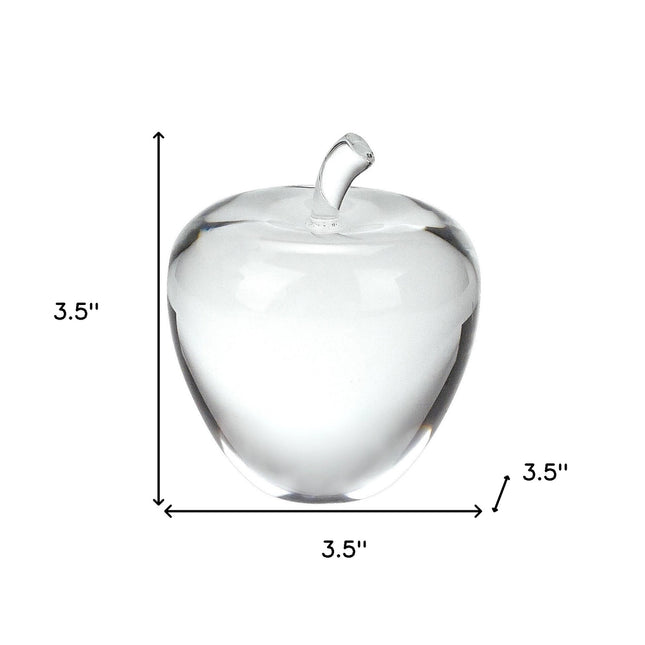 Clear Crystal Apple Paperweight