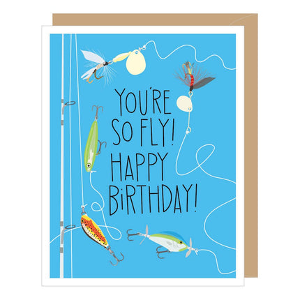 You're So Fly Fishing Lure Birthday Card