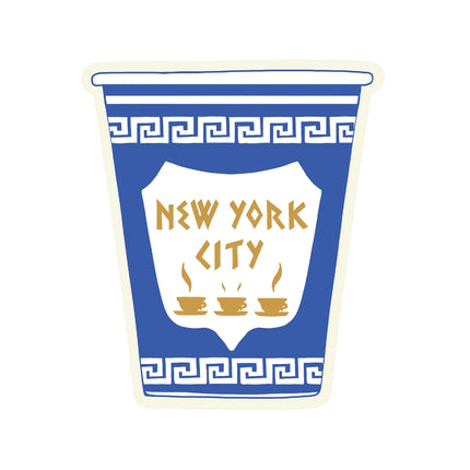 New York Greek Coffee Cup Sticker